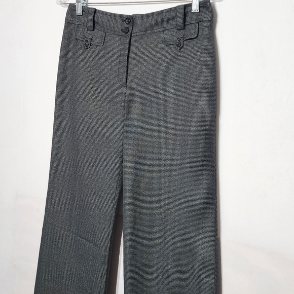 Ann Taylor Black and Gray Herringbone Trouser Pants, Size 2 - Picture 3 of 8